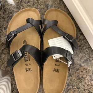Birkenstock Mayari Shiny Black Size 37 (6) Regular Fit New In Box
